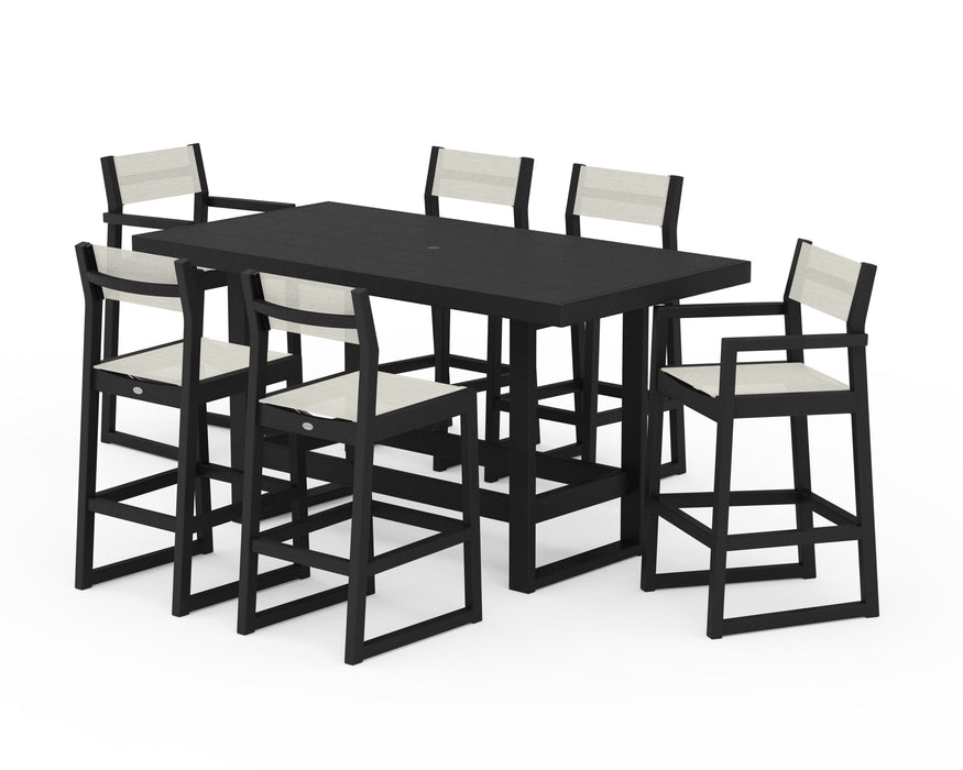POLYWOOD® EDGE Sling 7-Piece Bar Table Set