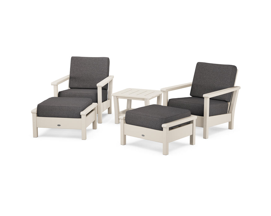 POLYWOOD Harbour 5-Piece Deep Seating Chair Set in Sand / Ash Charcoal