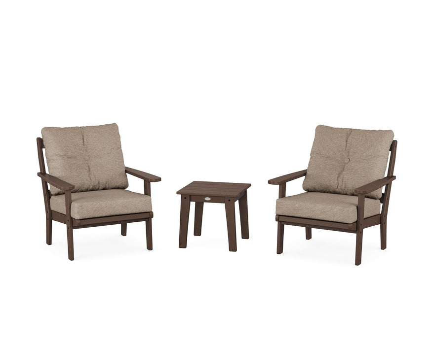 POLYWOOD Mission 3-Piece Deep Seating Set in Mahogany / Spiced Burlap