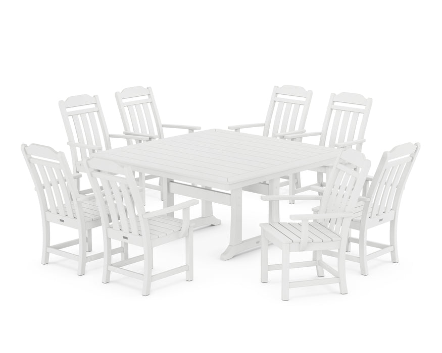 Country Living by POLYWOOD 9-Piece Square Dining Set with Trestle Legs