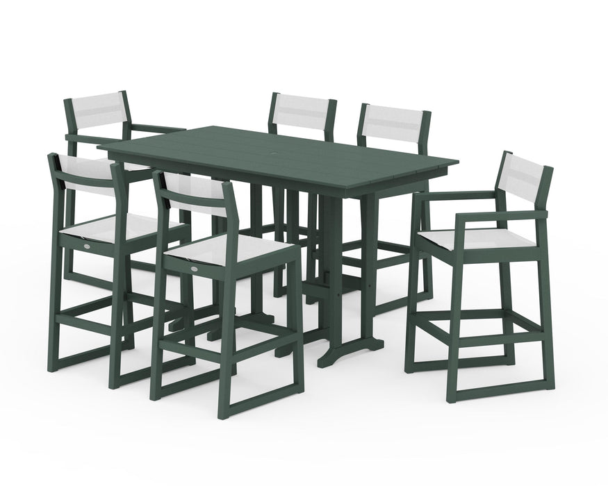 POLYWOOD® EDGE Sling 7-Piece Farmhouse Bar Set