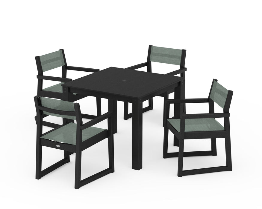 POLYWOOD® EDGE Sling Arm Chair 5-Piece Parsons Dining Set