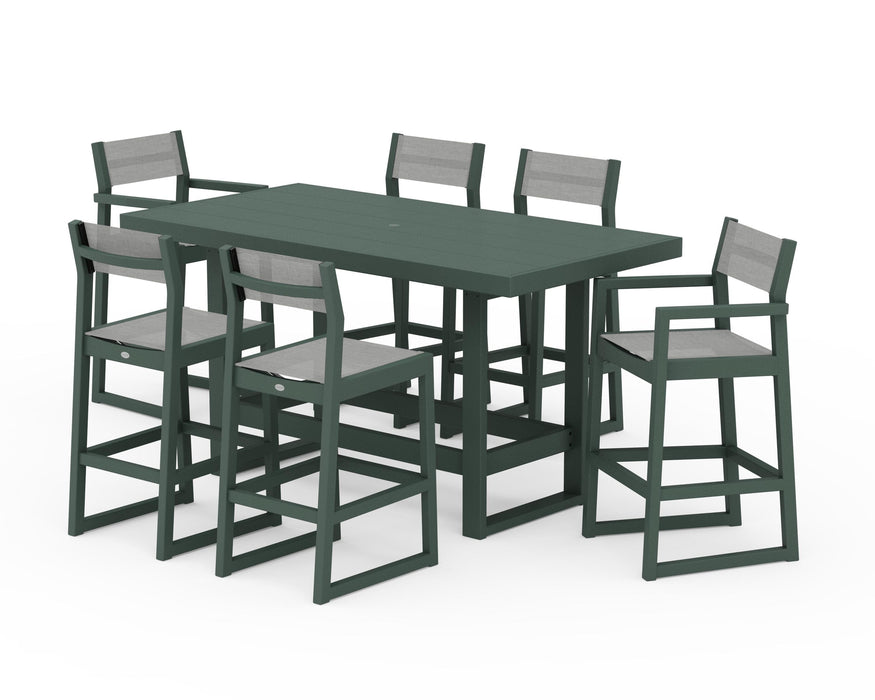 POLYWOOD® EDGE Sling 7-Piece Bar Table Set