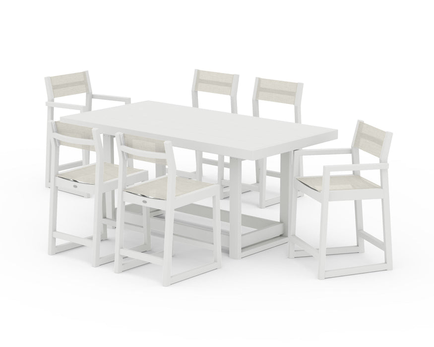 POLYWOOD® EDGE Sling 7-Piece Counter Table Set