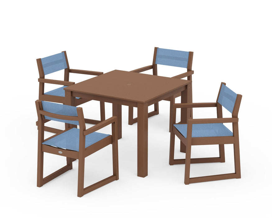 POLYWOOD® EDGE Sling Arm Chair 5-Piece Parsons Dining Set