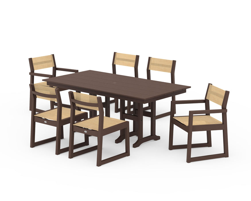 POLYWOOD® EDGE Sling 7-Piece Farmhouse Dining Set