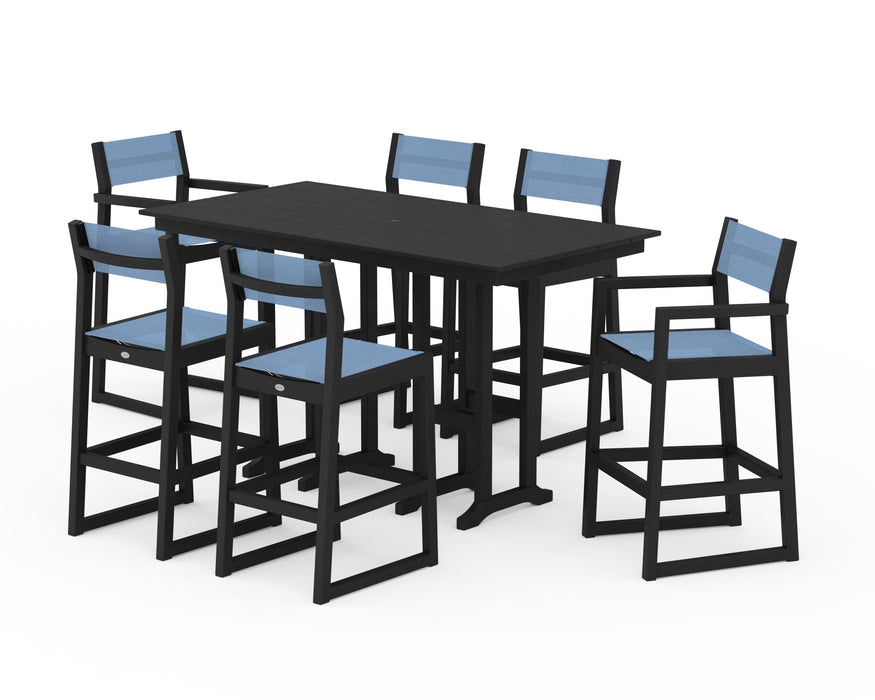 POLYWOOD® EDGE Sling 7-Piece Farmhouse Bar Set