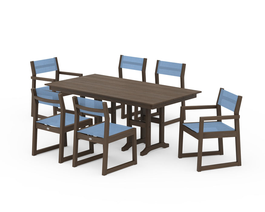 POLYWOOD® EDGE Sling 7-Piece Farmhouse Dining Set
