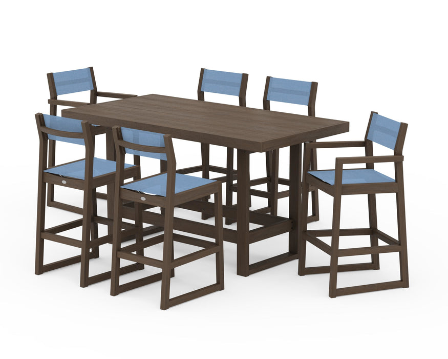 POLYWOOD® EDGE Sling 7-Piece Bar Table Set