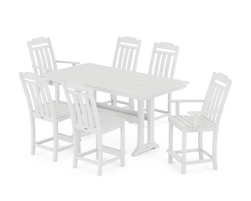 Country Living by POLYWOOD 7-Piece Farmhouse Counter Set with Trestle Legs
