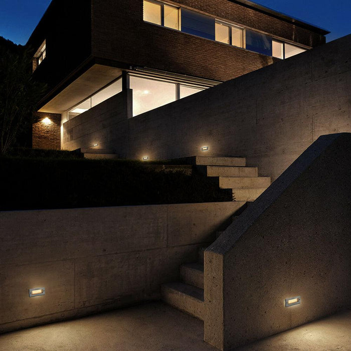 STS02 Outdoor Recessed Brick Wall Light 3000K Warm White Integrated LED Step/ Stair Lighting Fixture