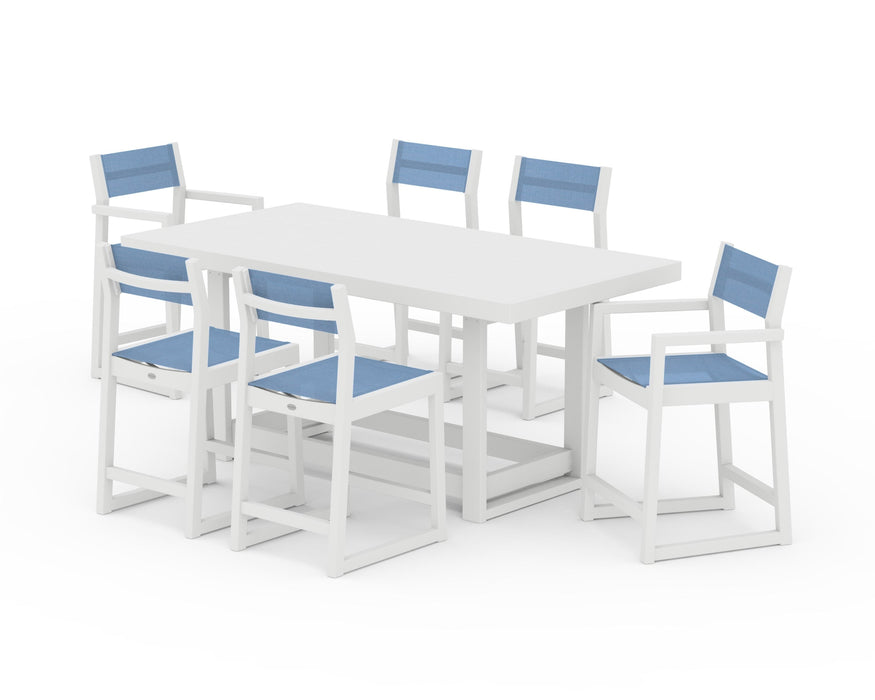 POLYWOOD® EDGE Sling 7-Piece Counter Table Set