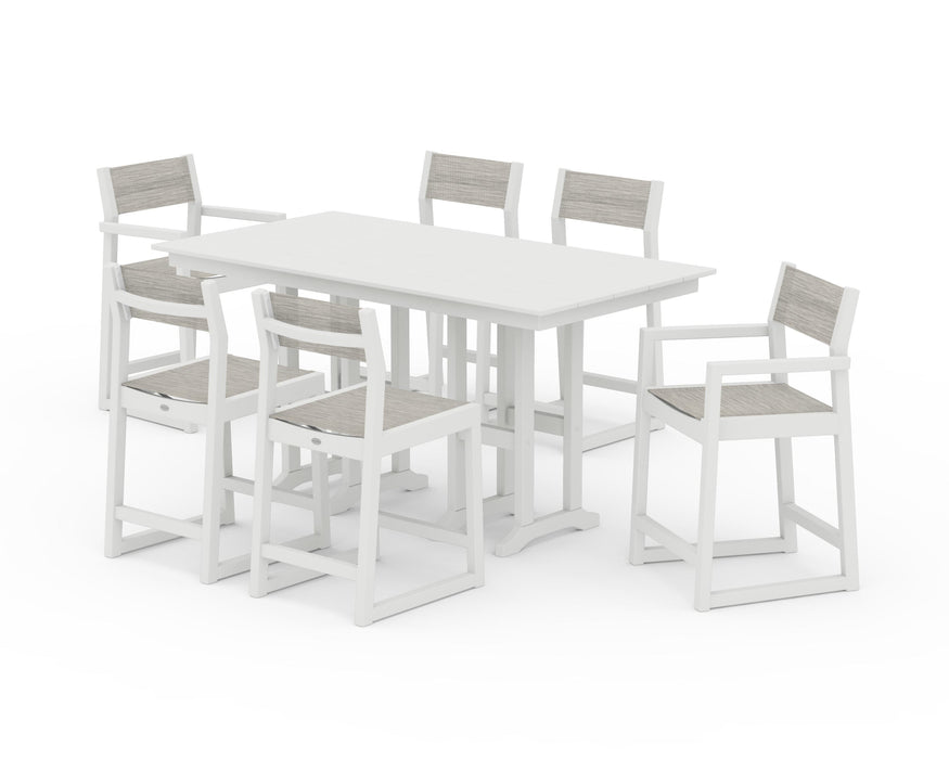 POLYWOOD® EDGE Sling 7-Piece Farmhouse Counter Set