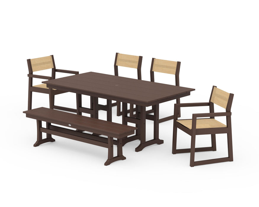 POLYWOOD® EDGE Sling 6-Piece Farmhouse Dining Set