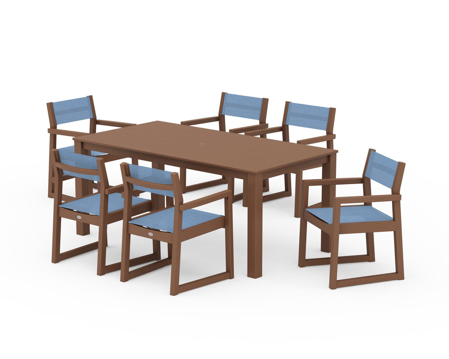 POLYWOOD® EDGE Sling Arm Chair 7-Piece Parsons Dining Set