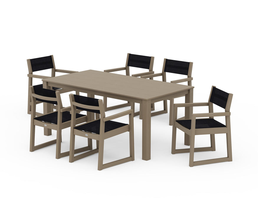POLYWOOD® EDGE Sling Arm Chair 7-Piece Parsons Dining Set