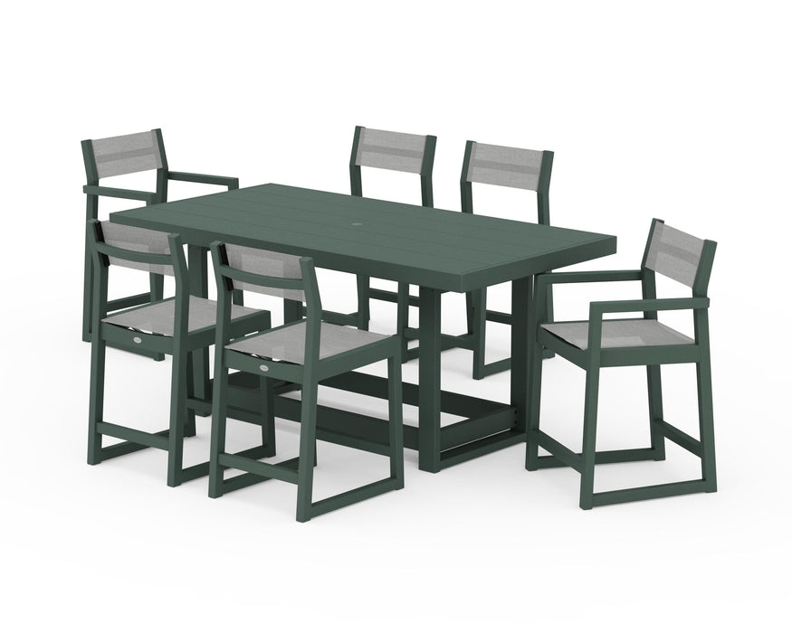 POLYWOOD® EDGE Sling 7-Piece Counter Table Set