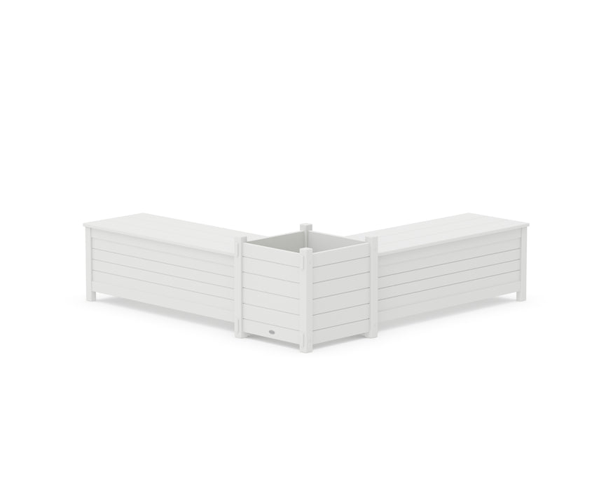 POLYWOOD® 48" Nautical L- Shaped Planter Storage Bench Set- Large