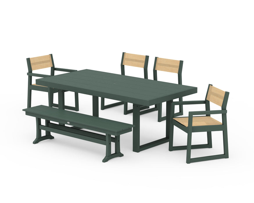 POLYWOOD® EDGE Sling 6-Piece Dining Set with Bench