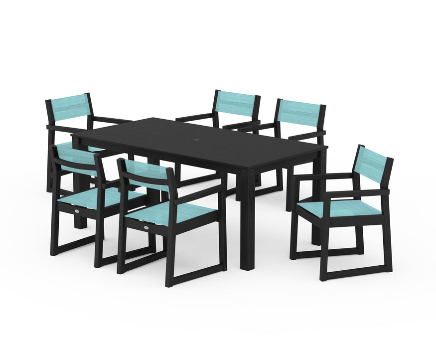 POLYWOOD® EDGE Sling Arm Chair 7-Piece Parsons Dining Set
