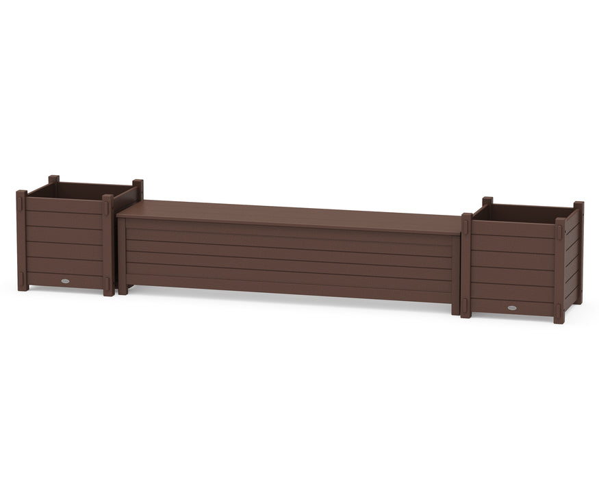 POLYWOOD® 72" Nautical Straight Planter Storage Bench Set- Large
