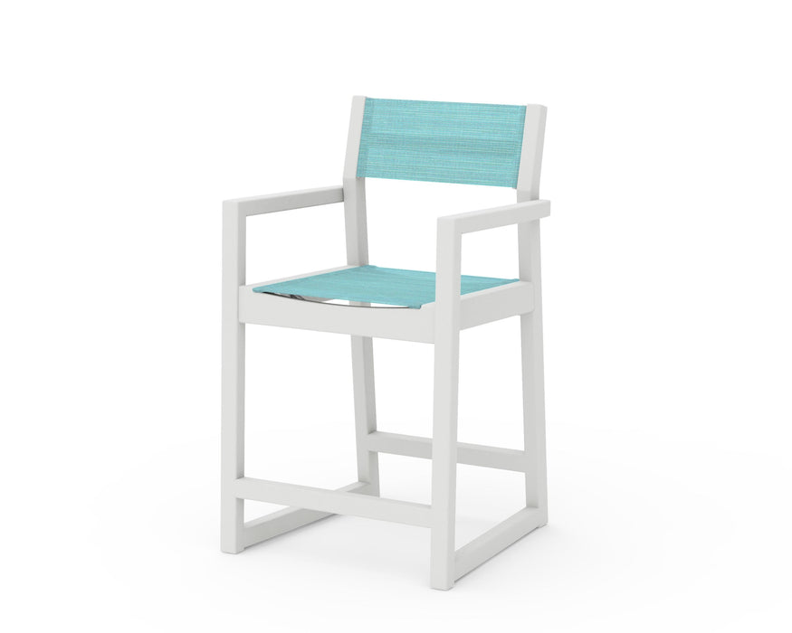 POLYWOOD® EDGE Sling Counter Arm Chair