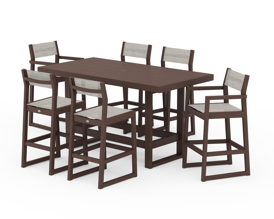 POLYWOOD® EDGE Sling 7-Piece Bar Table Set