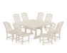 Country Living by POLYWOOD 9-Piece Square Farmhouse Side Chair Dining Set with Trestle Legs