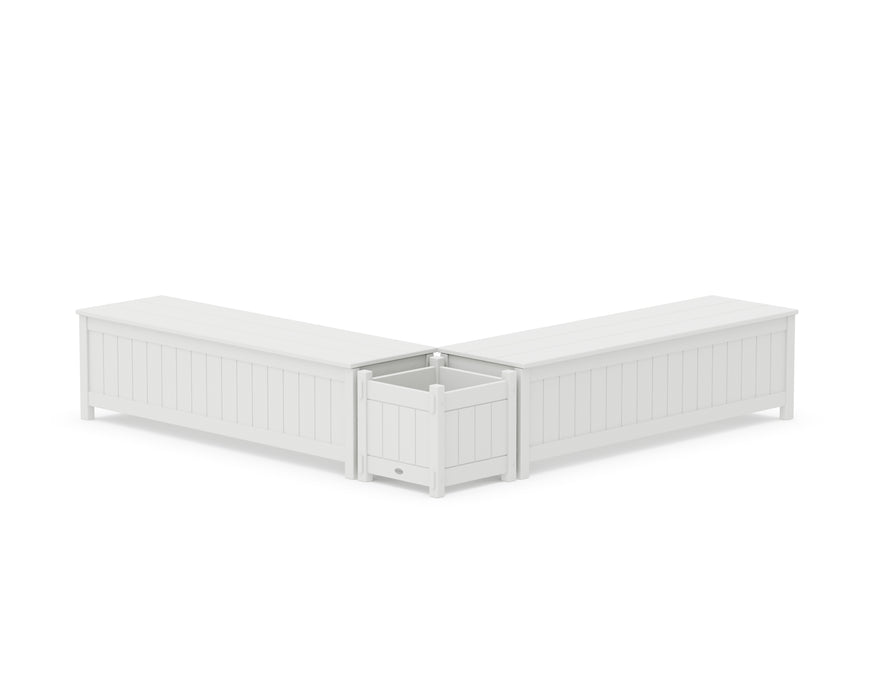 POLYWOOD® 60" Vineyard L- Shaped Planter Storage Bench Set
