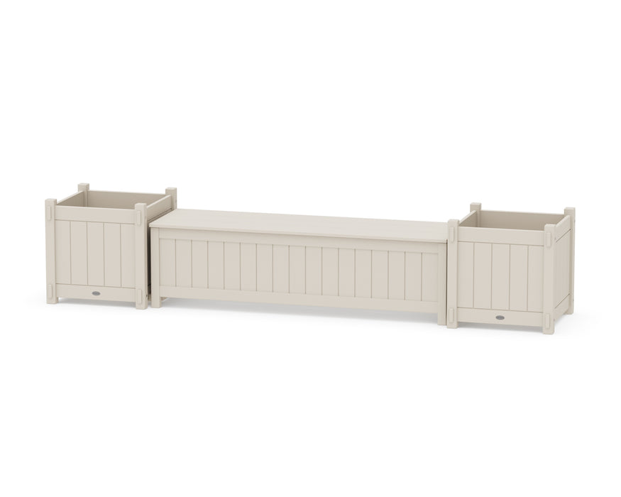 POLYWOOD® 60" Vineyard Straight Planter Storage Bench Set- Large
