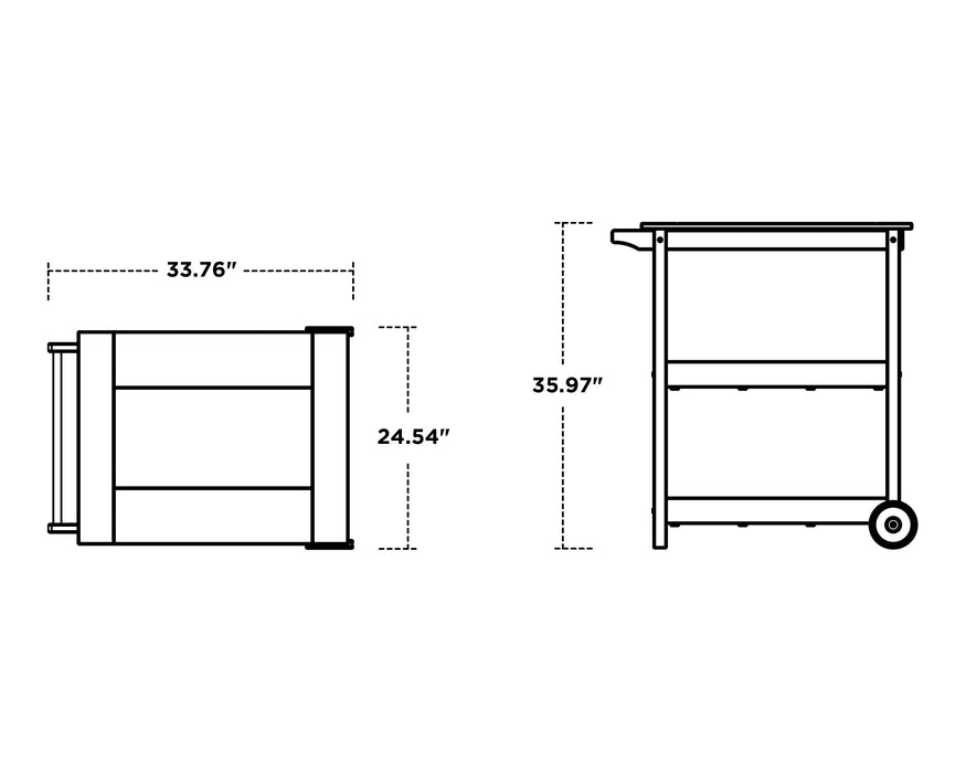 POLYWOOD® Chippendale Bar Cart