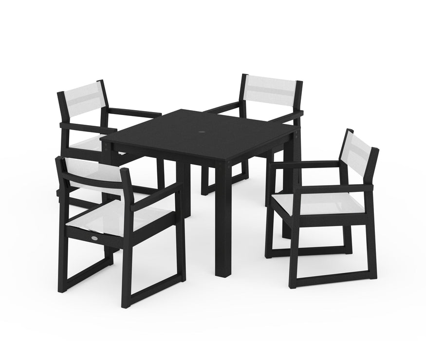 POLYWOOD® EDGE Sling Arm Chair 5-Piece Parsons Dining Set