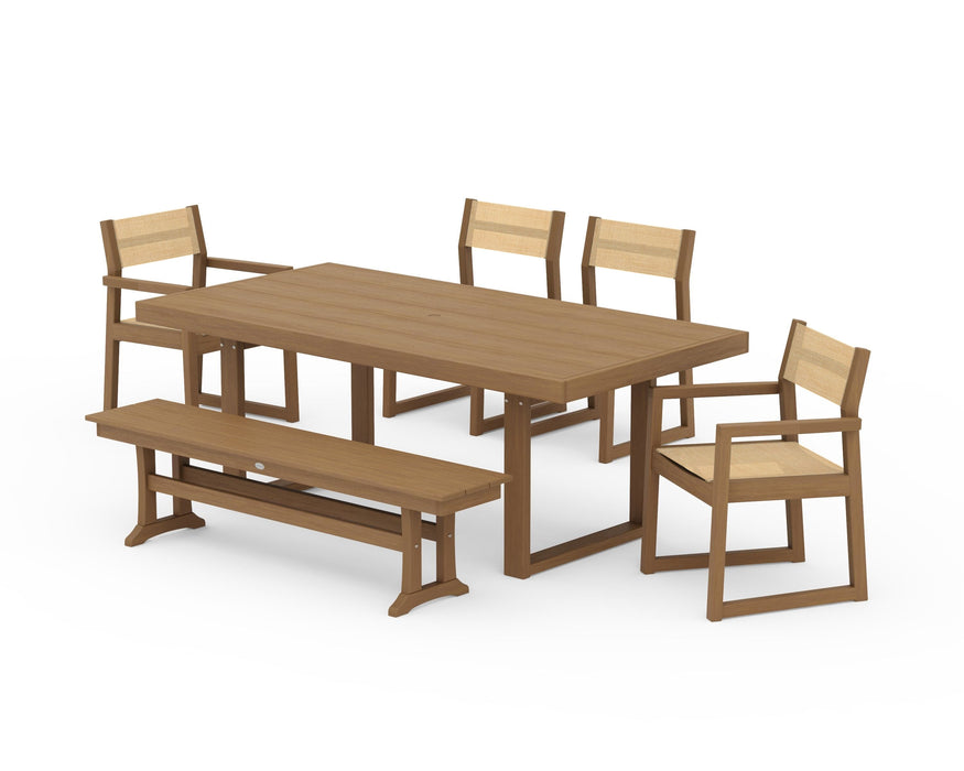 POLYWOOD® EDGE Sling 6-Piece Dining Set with Bench