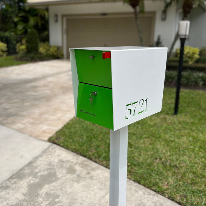 NEW! The UpTown Box Locking Package Dropbox in ARCTIC WHITE - Modern Mailbox