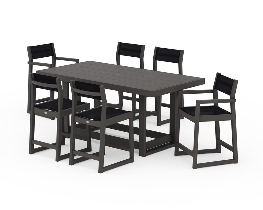 POLYWOOD® EDGE Sling 7-Piece Counter Table Set