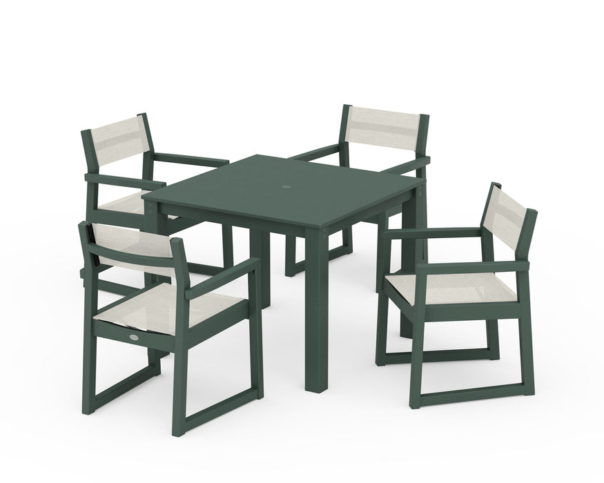 POLYWOOD® EDGE Sling Arm Chair 5-Piece Parsons Dining Set