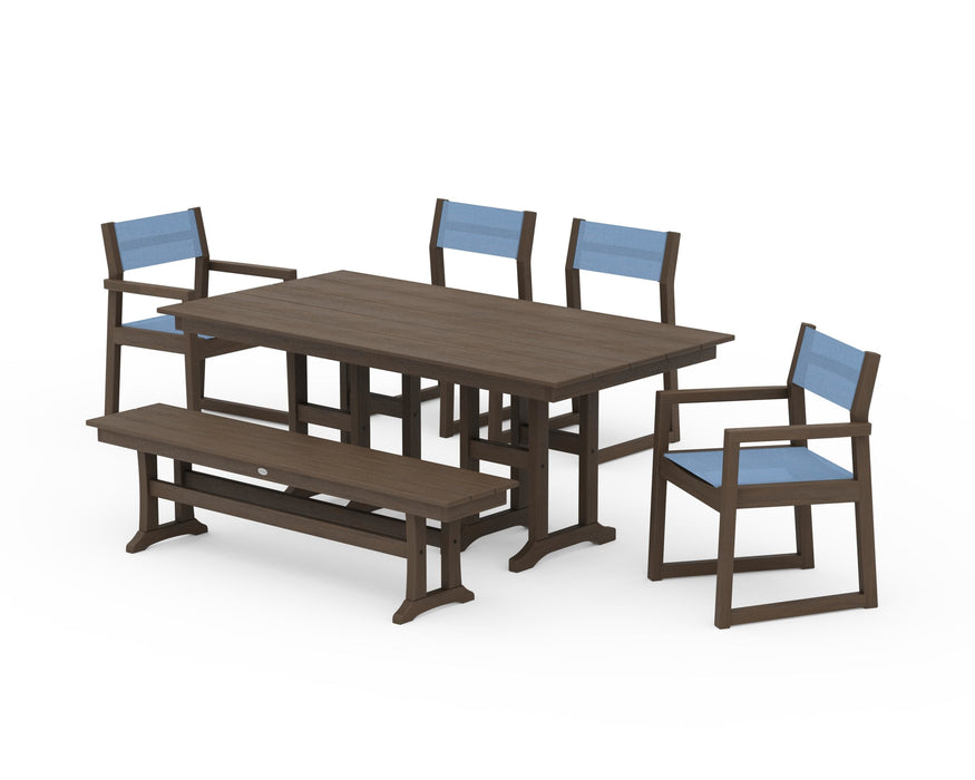 POLYWOOD® EDGE Sling 6-Piece Farmhouse Dining Set