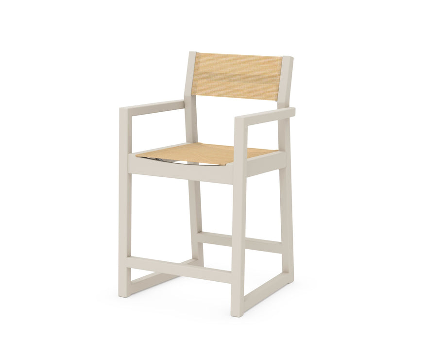 POLYWOOD® EDGE Sling Counter Arm Chair