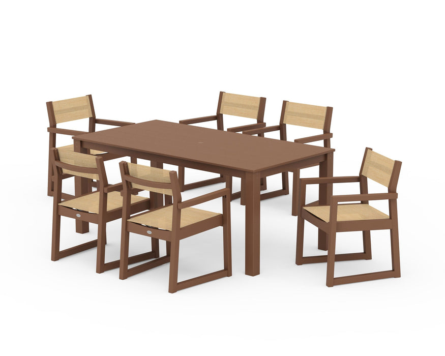 POLYWOOD® EDGE Sling Arm Chair 7-Piece Parsons Dining Set