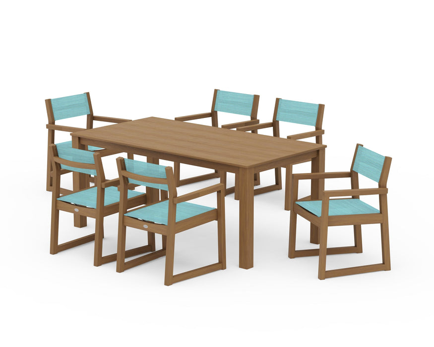 POLYWOOD® EDGE Sling Arm Chair 7-Piece Parsons Dining Set