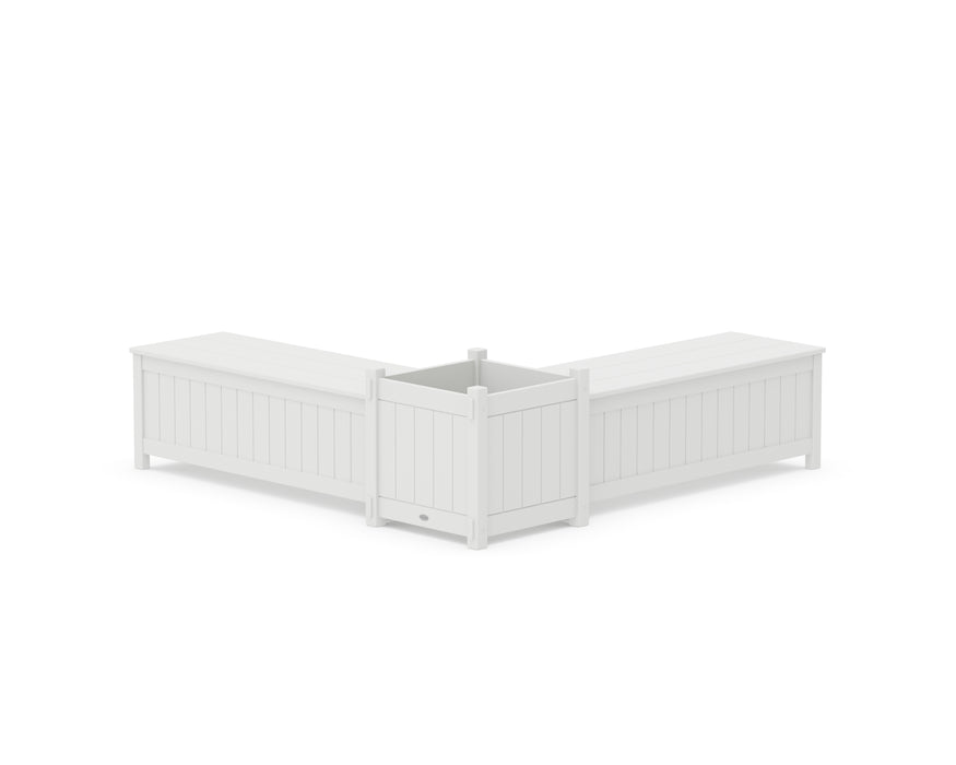 POLYWOOD® 48" Vineyard L- Shaped Planter Storage Bench Set- Large