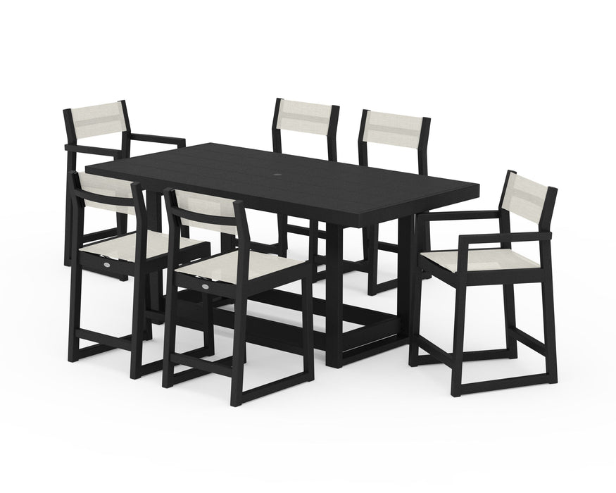 POLYWOOD® EDGE Sling 7-Piece Counter Table Set