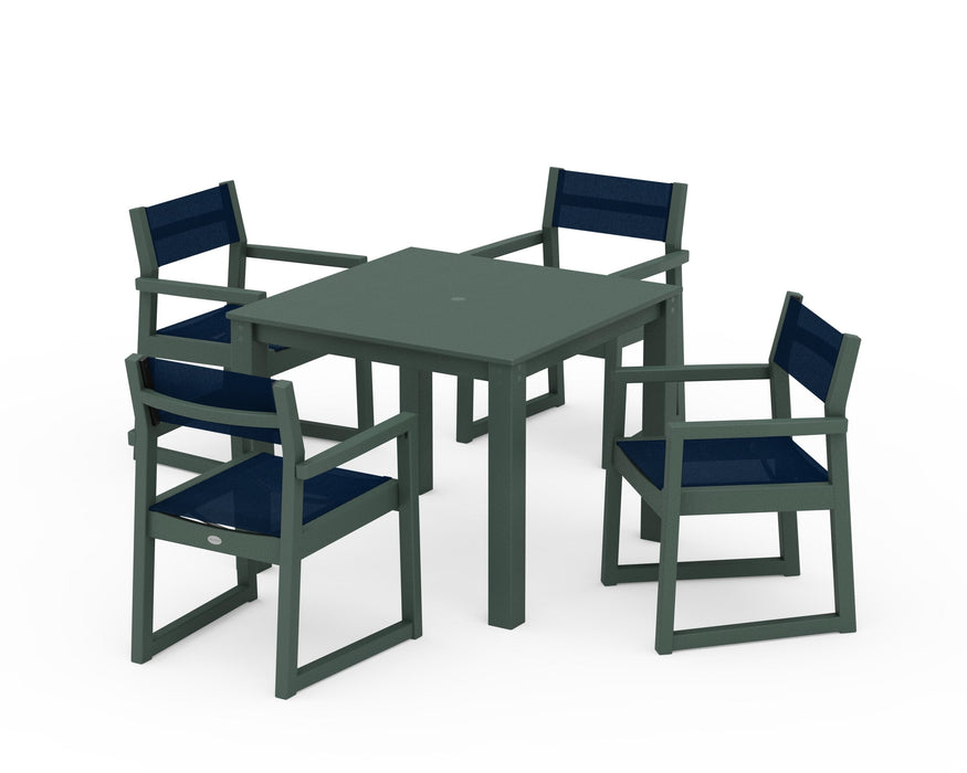 POLYWOOD® EDGE Sling Arm Chair 5-Piece Parsons Dining Set