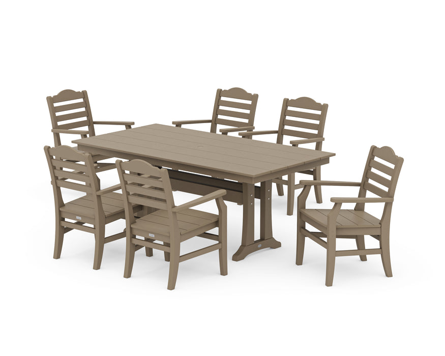 Draper James by POLYWOOD Savannah Arm Chair 7-Piece Farmhouse Dining Set with Trestle Legs