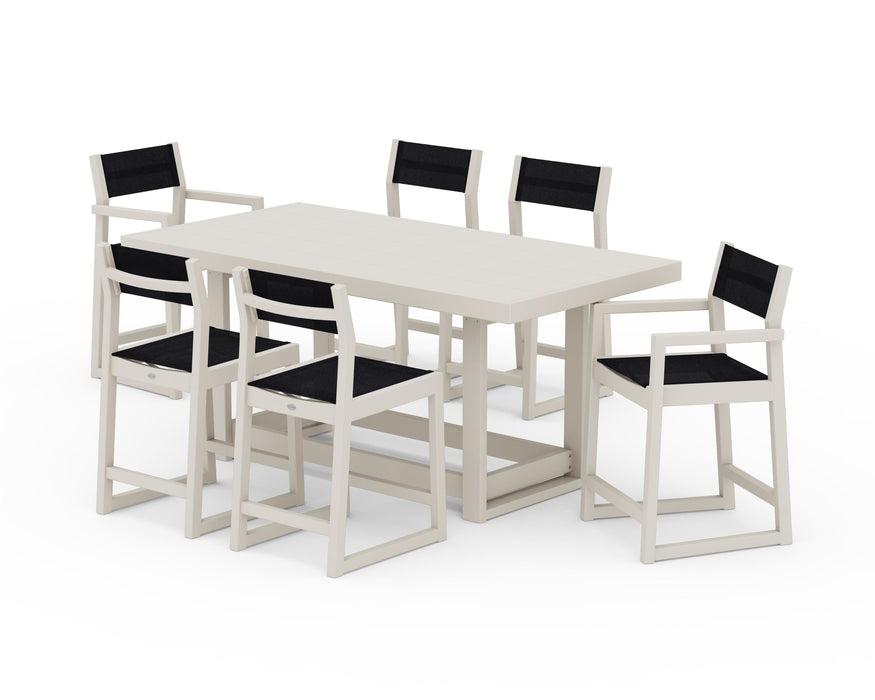 POLYWOOD® EDGE Sling 7-Piece Counter Table Set