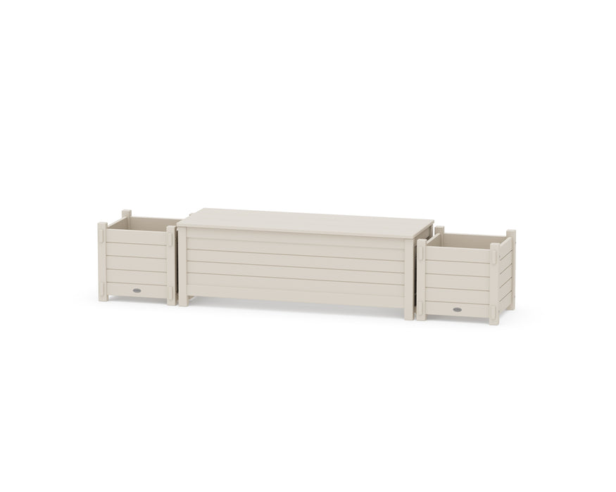 POLYWOOD® 48" Nautical Straight Planter Storage Bench Set