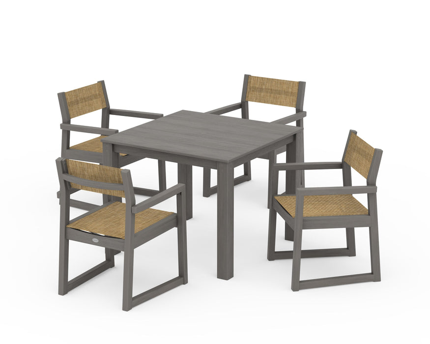 POLYWOOD® EDGE Sling Arm Chair 5-Piece Parsons Dining Set