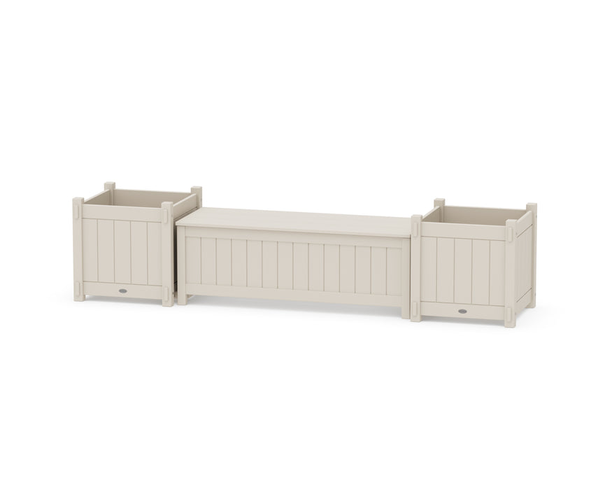 POLYWOOD® 48" Vineyard Straight Planter Storage Bench Set- Large