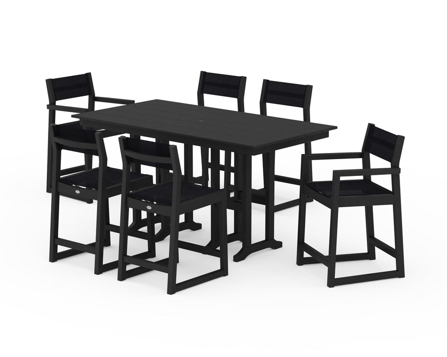 POLYWOOD® EDGE Sling 7-Piece Farmhouse Counter Set