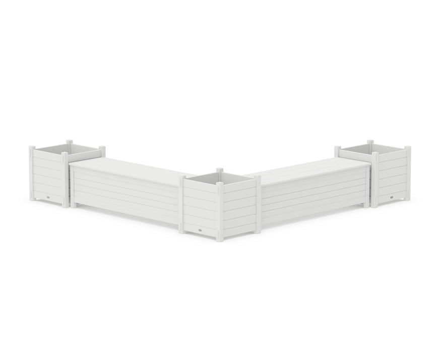 POLYWOOD® 60" Nautical L- Shaped Planter Storage Bench Corner Set- Large
